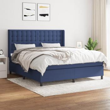 ARDEBO.de - Boxspringbett mit Matratze Blau 160x200 cm Stoff