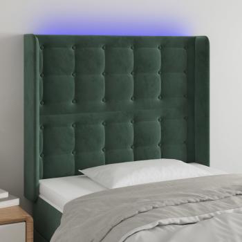 ARDEBO.de - LED Kopfteil Dunkelgrün 83x16x118/128 cm Samt