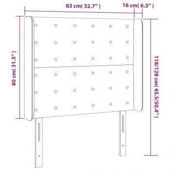 LED Kopfteil Dunkelbraun 83x16x118/128 cm Stoff