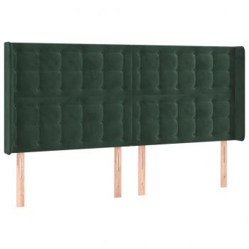 Boxspringbett mit Matratze & LED Dunkelgrün 160x200 cm Samt