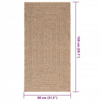 Teppich 80x150 cm Jute-Optik Innen und Außen
