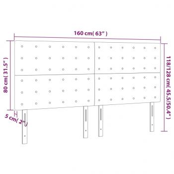 Kopfteile 4 Stk. Creme 80x5x78/88 cm Stoff