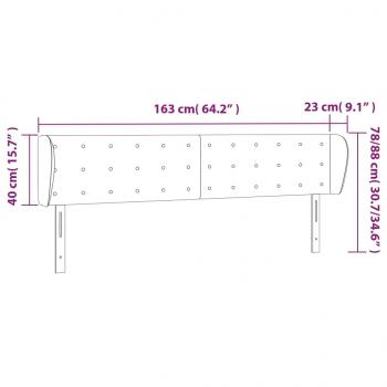 Kopfteil mit Ohren Dunkelbraun 163x23x78/88 cm Stoff