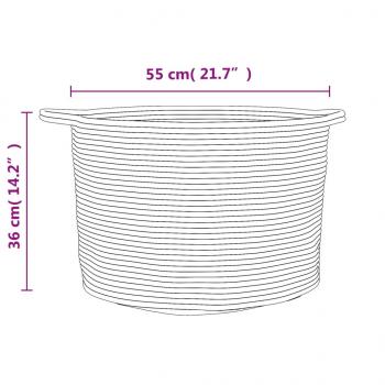 Wäschekorb Braun und Weiß Ø55x36 cm Baumwolle