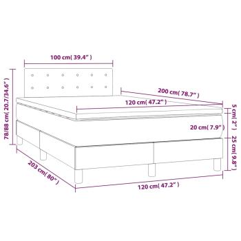 Boxspringbett mit Matratze & LED Dunkelgrün 120x200 cm Samt
