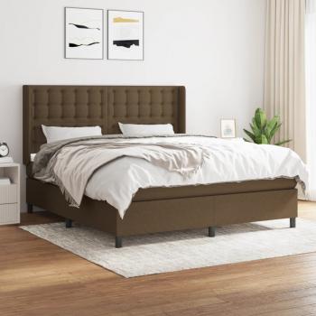 ARDEBO.de - Boxspringbett mit Matratze Dunkelbraun 160x200 cm Stoff