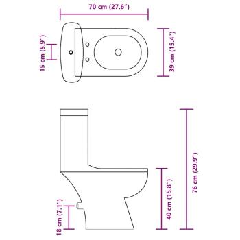 Toilette mit Spülkasten Weiß