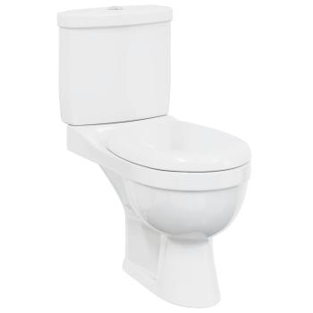 Toilette mit Spülkasten Weiß