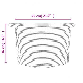 Wäschekorb Beige und Weiß Ø55x36 cm Baumwolle
