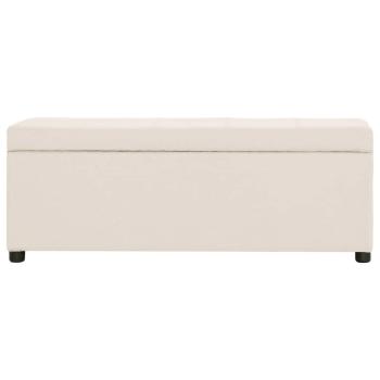 Bank mit Staufach 116 cm Creme Polyester