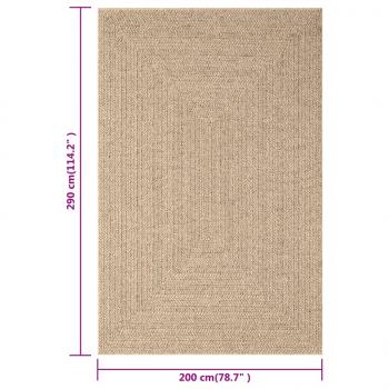 Teppich ZIZUR 200x290 cm Jute-Optik Indoor und Outdoor