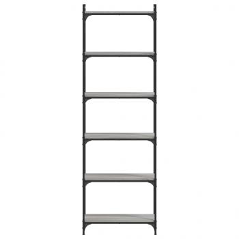 Bücherregal 6 Böden Grau Sonoma 60x30x188 cm Holzwerkstoff