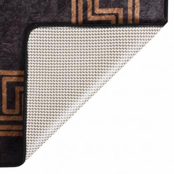 Teppich Waschbar Schwarz und Golden 400x300 cm Rutschfest
