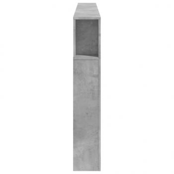LED-Kopfteil Betongrau 220x18,5x103,5 cm Holzwerkstoff