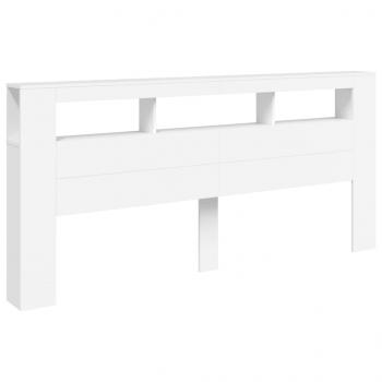 LED-Kopfteil Weiß 220x18,5x103,5 cm Holzwerkstoff