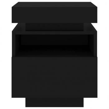 Nachttische mit LED-Leuchten 2 Stk. Schwarz 40x39x48,5 cm