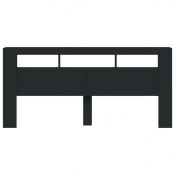 LED-Kopfteil Schwarz 220x18,5x103,5 cm Holzwerkstoff