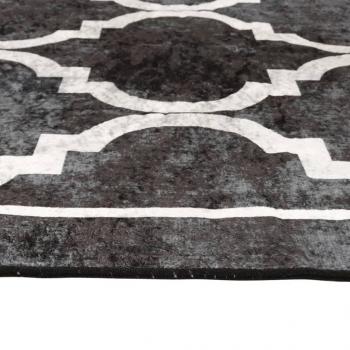 Teppich Waschbar Schwarz und Weiß 120x180 cm Rutschfest