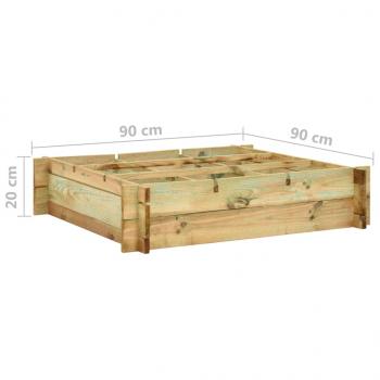 Hochbeet 90 x 90 x 20 cm Imprägniertes Holz 