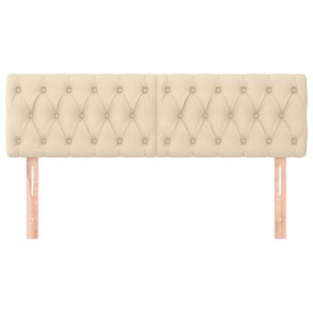 Kopfteile 2 Stk. Creme 72x7x78/88 cm Stoff