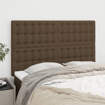 ARDEBO.de - Kopfteile 4 Stk. Dunkelbraun 72x5x78/88 cm Stoff