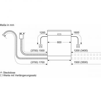 Neff S157YAX03E N70 XXL Vollintegrierter Geschirrspüler, 60 cm breit, 13 Maßgedecke, TimeLight, Zeolith, AquaStop