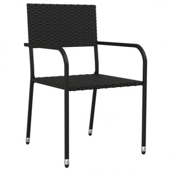 5-tlg. Garten-Essgruppe Schwarz Poly Rattan