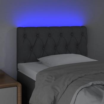 LED Kopfteil Dunkelgrau 80x7x78/88 cm Stoff