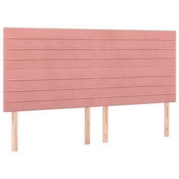 Kopfteile 4 Stk. Rosa 100x5x78/88 cm Samt