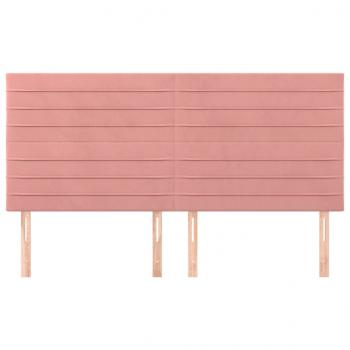 Kopfteile 4 Stk. Rosa 100x5x78/88 cm Samt