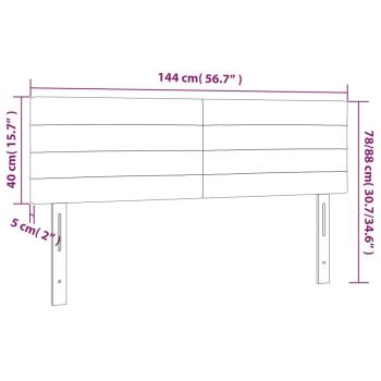 LED Kopfteil Dunkelbraun 144x5x78/88 cm Stoff