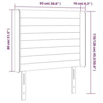 LED Kopfteil Creme 93x16x118/128 cm Stoff
