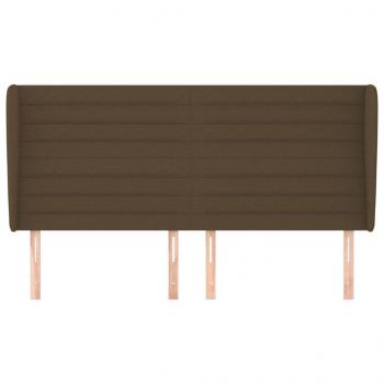 Kopfteil mit Ohren Dunkelbraun 203x23x118/128 cm Stoff