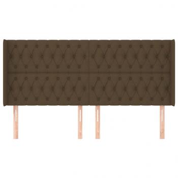 Kopfteil mit Ohren Dunkelbraun 183x16x118/128 cm Stoff