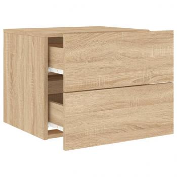 Wand-Nachttische mit LED-Leuchten 2 Stk. Sonoma-Eiche