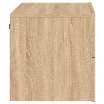 Wand-Nachttische mit LED-Leuchten 2 Stk. Sonoma-Eiche