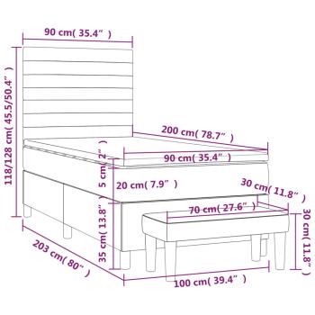 Boxspringbett mit Matratze Creme 90x200 cm Stoff