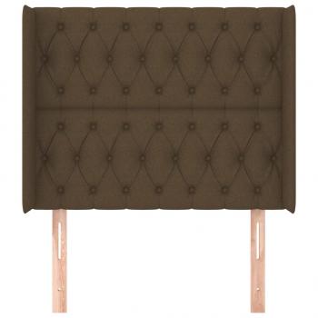 Kopfteil mit Ohren Dunkelbraun 93x16x118/128 cm Stoff