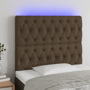 ARDEBO.de - LED Kopfteil Dunkelbraun 90x7x118/128 cm Stoff