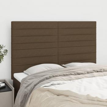 ARDEBO.de - Kopfteile 4 Stk. Dunkelbraun 72x5x78/88 cm Stoff