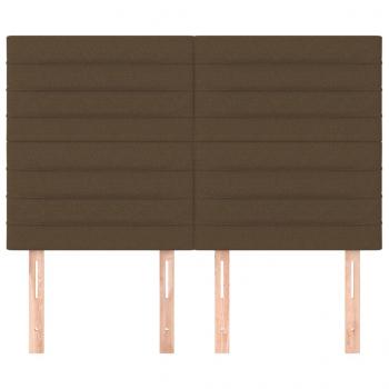 Kopfteile 4 Stk. Dunkelbraun 72x5x78/88 cm Stoff