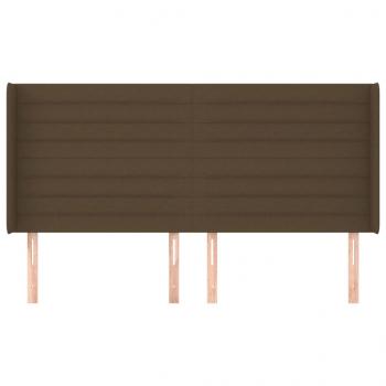 Kopfteil mit Ohren Dunkelbraun 163x16x118/128 cm Stoff
