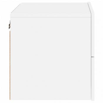 Wand-Nachttische mit LED-Leuchten 2 Stk. Weiß
