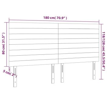 LED Kopfteil Creme 180x5x118/128 cm Stoff