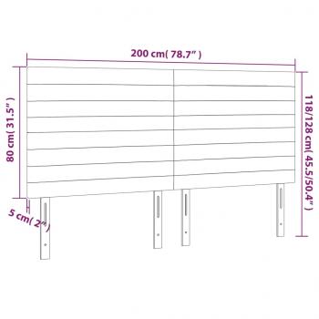 Kopfteile 4 Stk. Dunkelbraun 100x5x78/88 cm Stoff