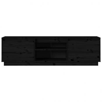 TV-Schrank Schwarz 140x35x40 cm Massivholz Kiefer