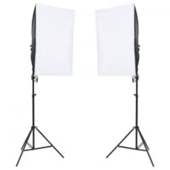 Fotostudio-Set mit Beleuchtung, Hintergrund und Reflektor