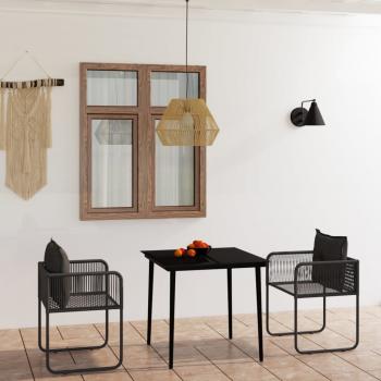ARDEBO.de - 3-tlg. Garten-Essgruppe Schwarz
