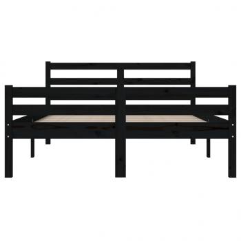 Massivholzbett Schwarz 150x200 cm