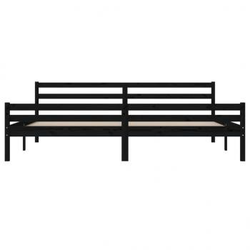 Massivholzbett Schwarz 200x200 cm